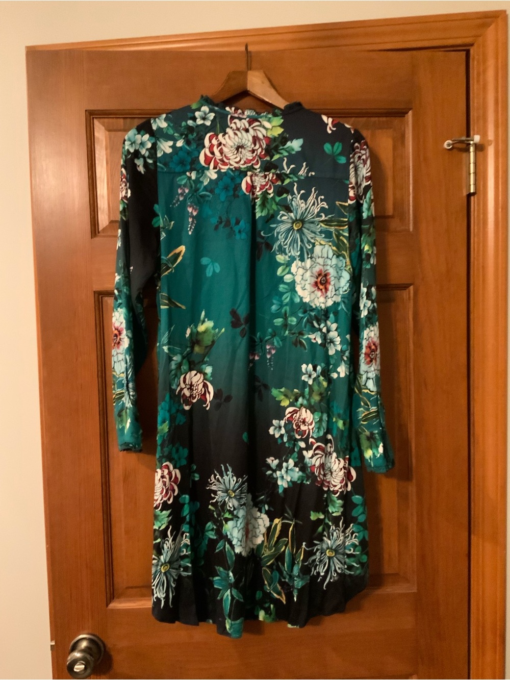 Women’s Hale Bob Teal Floral Dress, size XS - Picture 2 of 5